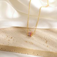 Wholesale Jewelry IG Style Fairy Style Sweet Flower Copper Copper Alloy Zircon Enamel Inlay Pendant Necklace main image 4