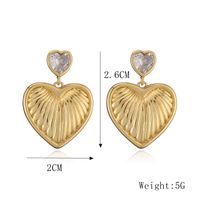 1 Pair Elegant Streetwear Heart Shape Plating Inlay Copper Rhinestones Gold Plated Ear Studs sku image 5