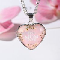 Wholesale Jewelry Elegant Lady Letter Heart Shape Mixed Materials Glass Glass Inlay Pendant Necklace main image 4