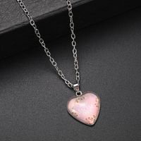 Wholesale Jewelry Elegant Lady Letter Heart Shape Mixed Materials Glass Glass Inlay Pendant Necklace main image 5