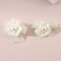 Women's Sweet Pastoral Sunflower Rose Flower Alloy Cloth Hair Clip sku image 16