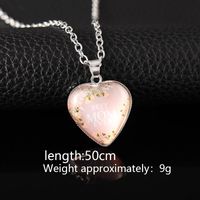 Wholesale Jewelry Elegant Lady Letter Heart Shape Mixed Materials Glass Glass Inlay Pendant Necklace main image 2