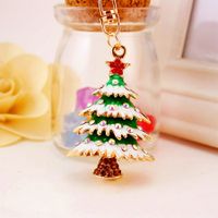 Christmas Christmas Tree Zinc Alloy Plating Inlay Rhinestones Women's Bag Pendant Keychain main image 2