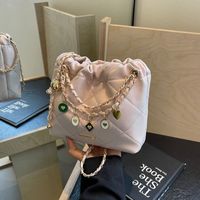 Women's Medium Pu Leather Solid Color Lingge Vintage Style Classic Style Sewing Thread Square String Crossbody Bag main image 3