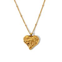 201 Stainless Steel 304 Stainless Steel 18K Gold Plated Elegant Simple Style Heart Heart Shape Pendant Necklace main image 6