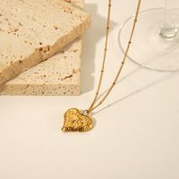 201 Stainless Steel 304 Stainless Steel 18K Gold Plated Elegant Simple Style Heart Heart Shape Pendant Necklace main image 4