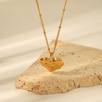 201 Stainless Steel 304 Stainless Steel 18K Gold Plated Elegant Simple Style Heart Heart Shape Pendant Necklace main image 5