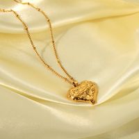 201 Stainless Steel 304 Stainless Steel 18K Gold Plated Elegant Simple Style Heart Heart Shape Pendant Necklace main image 3