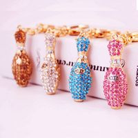 Simple Style Bowling Ball Zinc Alloy Plating Inlay Rhinestones Women's Bag Pendant Keychain main image 4