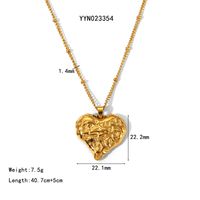 201 Stainless Steel 304 Stainless Steel 18K Gold Plated Elegant Simple Style Heart Heart Shape Pendant Necklace sku image 1