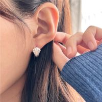 1 Pair Basic Modern Style Classic Style Geometric Solid Color Plating Sterling Silver Ear Studs main image 5