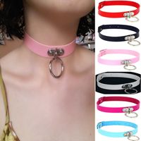Punk Round Pu Leather Alloy Patchwork Women's Necklace sku image 9