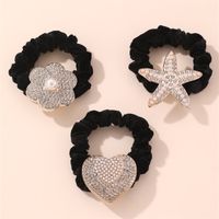 Frau IG-Stil Dame Koreanische Art Stern Blume Schmetterling Tuch Inlay Künstliche Perlen Strasssteine Haargummi sku image 1