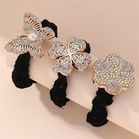 Femmes Style IG Dame Style Coréen Star Fleur Papillon Chiffon Incruster Perles Artificielles Strass Attache-Cheveux sku image 2