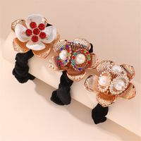 Frau IG-Stil Dame Koreanische Art Stern Blume Schmetterling Tuch Inlay Künstliche Perlen Strasssteine Haargummi sku image 3