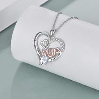 Wholesale Jewelry Elegant Modern Style Classic Style Letter Heart Shape Alloy Rhinestones Hollow Out Inlay Pendant Necklace sku image 1