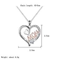 Wholesale Jewelry Elegant Modern Style Classic Style Letter Heart Shape Alloy Rhinestones Hollow Out Inlay Pendant Necklace main image 2