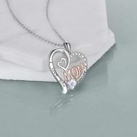 Wholesale Jewelry Elegant Modern Style Classic Style Letter Heart Shape Alloy Rhinestones Hollow Out Inlay Pendant Necklace main image 4