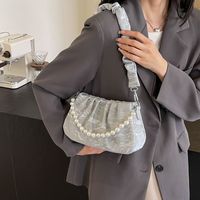 Women's Medium Pu Leather Solid Color Streetwear Beading Zipper Underarm Bag main image 5
