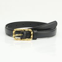 Casual Solid Color Pu Leather Alloy Women's Leather Belts sku image 2