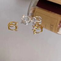 1 Pair Simple Style Classic Style Commute Solid Color Inlay Sterling Silver Zircon Ear Studs main image 4