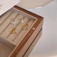 1 Pair Simple Style Classic Style Commute Solid Color Inlay Sterling Silver Zircon Ear Studs main image 1