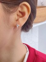 1 Pair Simple Style Classic Style Commute Solid Color Inlay Sterling Silver Zircon Ear Studs main image 5