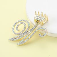 1 Piece Alloy Rhinestones Letter Crown Polished Pendant main image 4