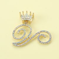 1 Piece Alloy Rhinestones Letter Crown Polished Pendant main image 8