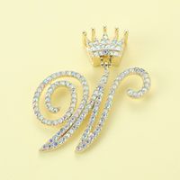 1 Piece Alloy Rhinestones Letter Crown Polished Pendant main image 3