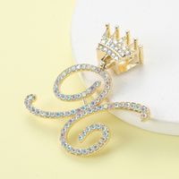 1 Piece Alloy Rhinestones Letter Crown Polished Pendant main image 7