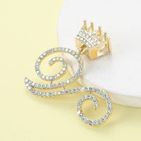 1 Piece Alloy Rhinestones Letter Crown Polished Pendant main image 5