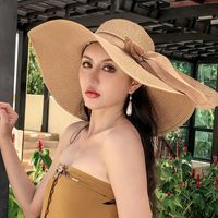 Women's Vacation Sweet Solid Color Big Eaves Sun Hat sku image 4