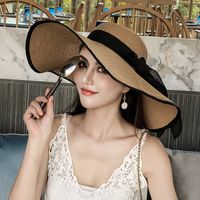 Women's Vacation Sweet Solid Color Big Eaves Sun Hat sku image 7