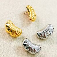 1 Pair Vintage Style Classic Style Pea Plating Metal 304 Stainless Steel 18K Gold Plated Ear Studs main image 4