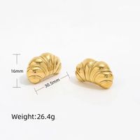 1 Pair Vintage Style Classic Style Pea Plating Metal 304 Stainless Steel 18K Gold Plated Ear Studs main image 2