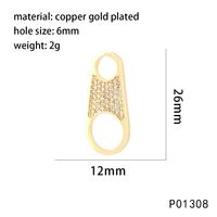 1 Piece Copper Zircon 18K Gold Plated Moon Heart Shape Pendant Chain sku image 1