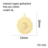 1 Piece Copper Zircon 18K Gold Plated Moon Heart Shape Pendant Chain sku image 2