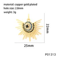 1 Pieza Cobre Circón Chapados en oro de 18k Luna Forma De Corazón Colgante Cadena sku image 5