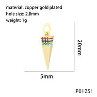1 Piece 20*5mm Copper Zircon 18K Gold Plated Ice Cream Geometric Pendant Chain main image 7