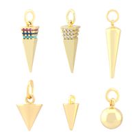 1 Piece 20*5mm Copper Zircon 18K Gold Plated Ice Cream Geometric Pendant Chain main image 8