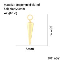 1 Piece 20*5mm Copper Zircon 18K Gold Plated Ice Cream Geometric Pendant Chain sku image 4