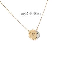 304 Stainless Steel 18K Gold Plated Modern Style Classic Style Commute Sun Moon Pendant Necklace main image 2