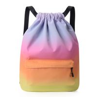 Waterproof Gradient Color Casual Travel Drawstring Backpack sku image 3