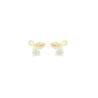 1 Pair Simple Style Classic Style Bow Knot Plating Inlay Sterling Silver Zircon 14K Gold Plated Ear Studs main image 5