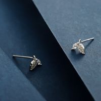 1 Pair Simple Style Classic Style Bow Knot Plating Inlay Sterling Silver Zircon 14K Gold Plated Ear Studs main image 3