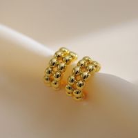 1 Pair Elegant Simple Style Solid Color Plating Copper 18K Gold Plated Ear Studs main image 2