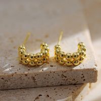 1 Pair Elegant Simple Style Solid Color Plating Copper 18K Gold Plated Ear Studs main image 5