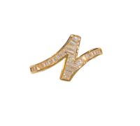 Copper 18K Gold Plated Simple Style Classic Style Plating Inlay Letter Solid Color Zircon Open Rings main image 5
