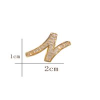Copper 18K Gold Plated Simple Style Classic Style Plating Inlay Letter Solid Color Zircon Open Rings main image 2